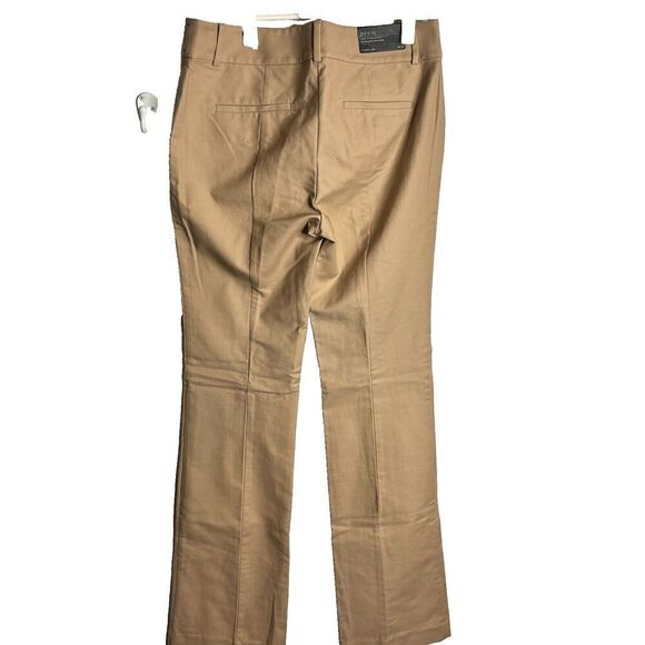 Ann Taylor Devine Flat Front Straight Slim Flare Leg Dress Khaki Pants 10T - Picture 2 of 11